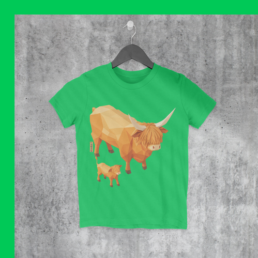 Isometric Highland Cattle Child T