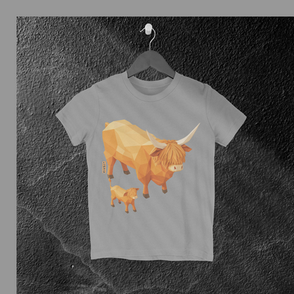 Isometric Highland Cattle Child T