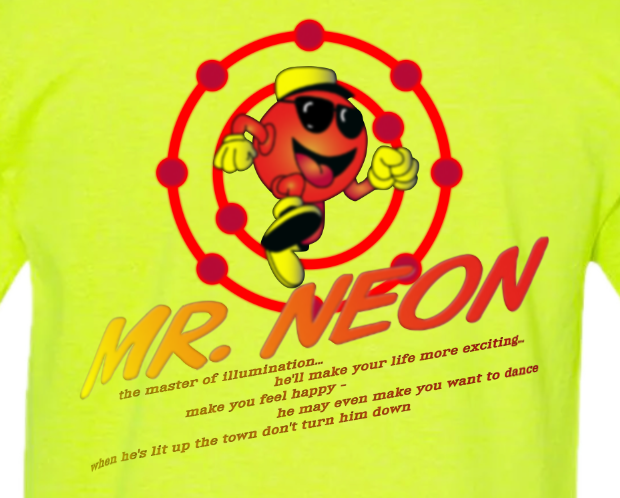 Mr Neon Unisex Adults T-shirt