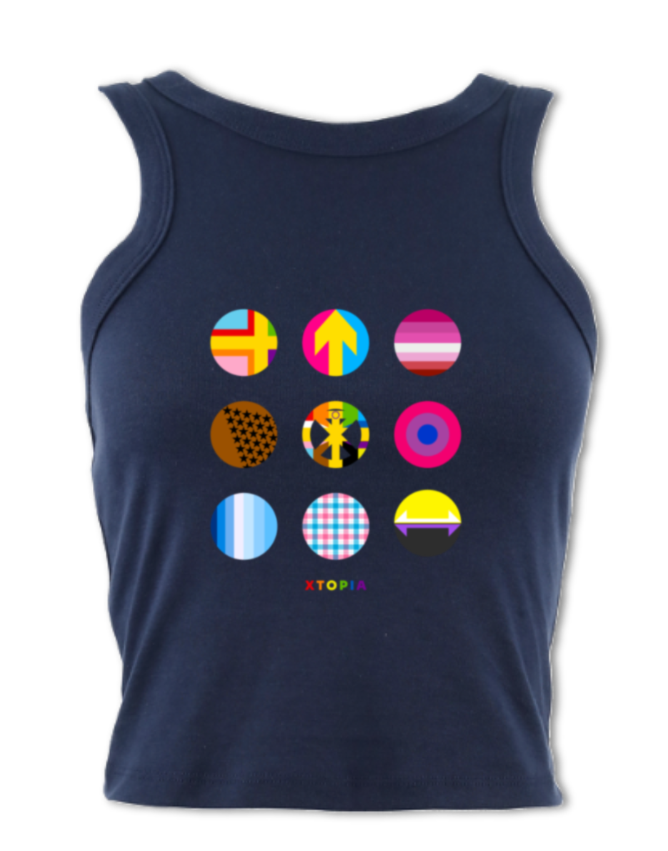 Pride Retro Spots - micro-rib racer tank
