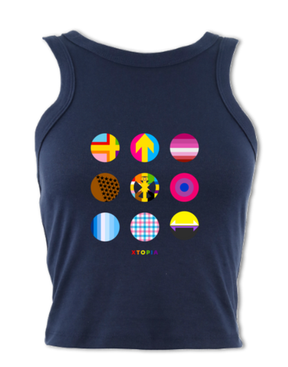 Pride Retro Spots - micro-rib racer tank