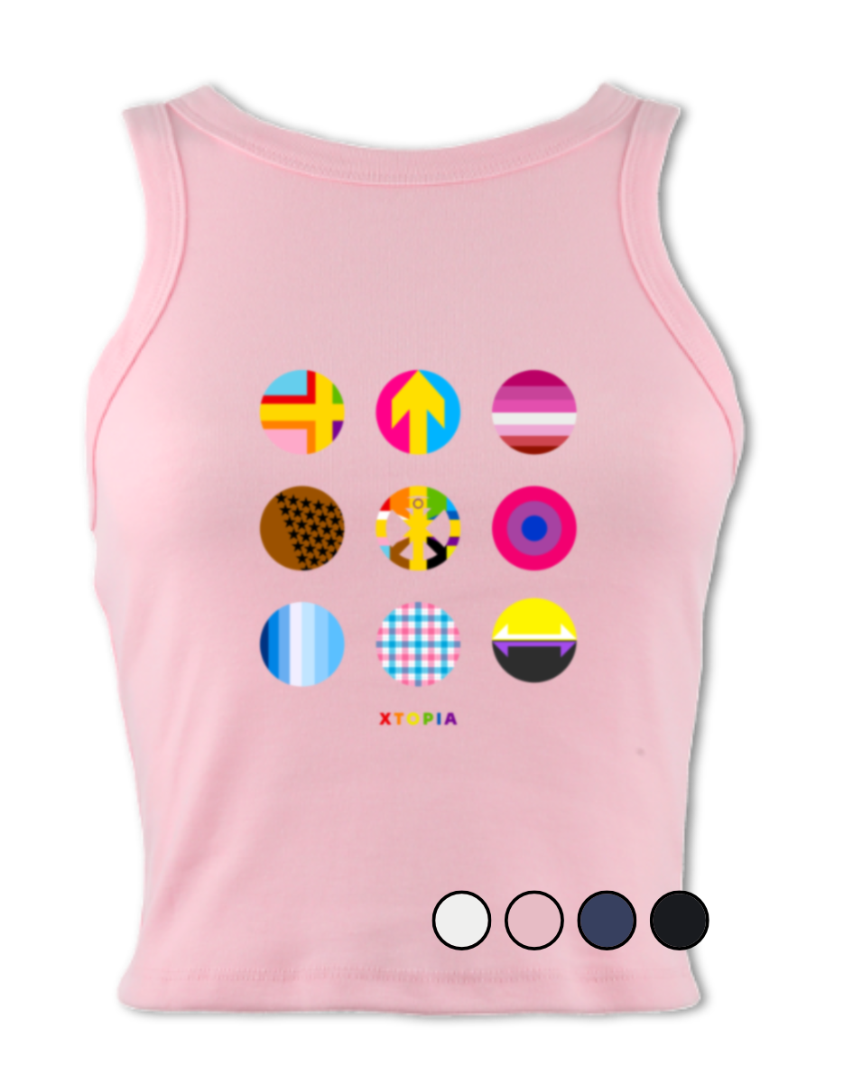 Pride Retro Spots - micro-rib racer tank