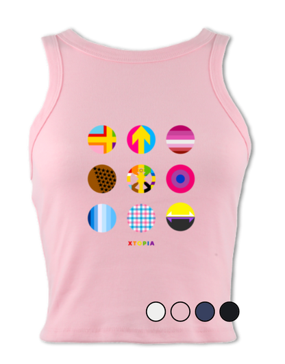 Pride Retro Spots - micro-rib racer tank