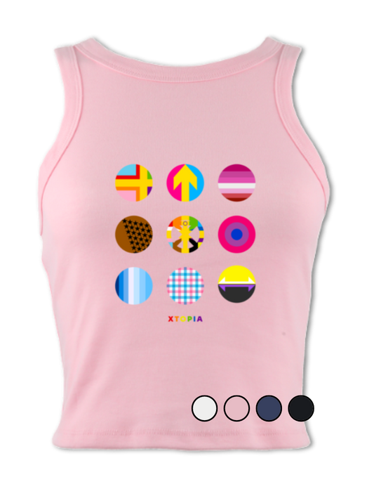 Pride Retro Spots - micro-rib racer tank