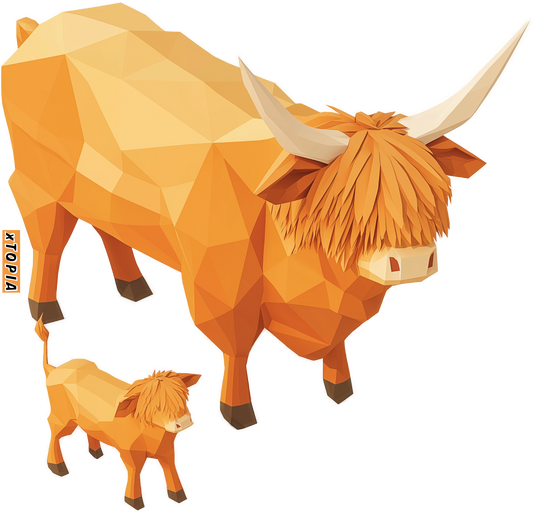 Isometric Highland Cattle Child T