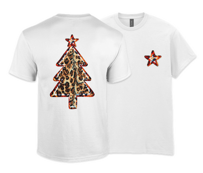 Leopard print tree: Natural - Adults T-shirt