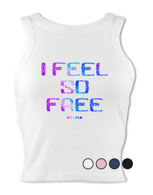 I Feel So Free (Blue Raspberry) - micro-rib racer tank