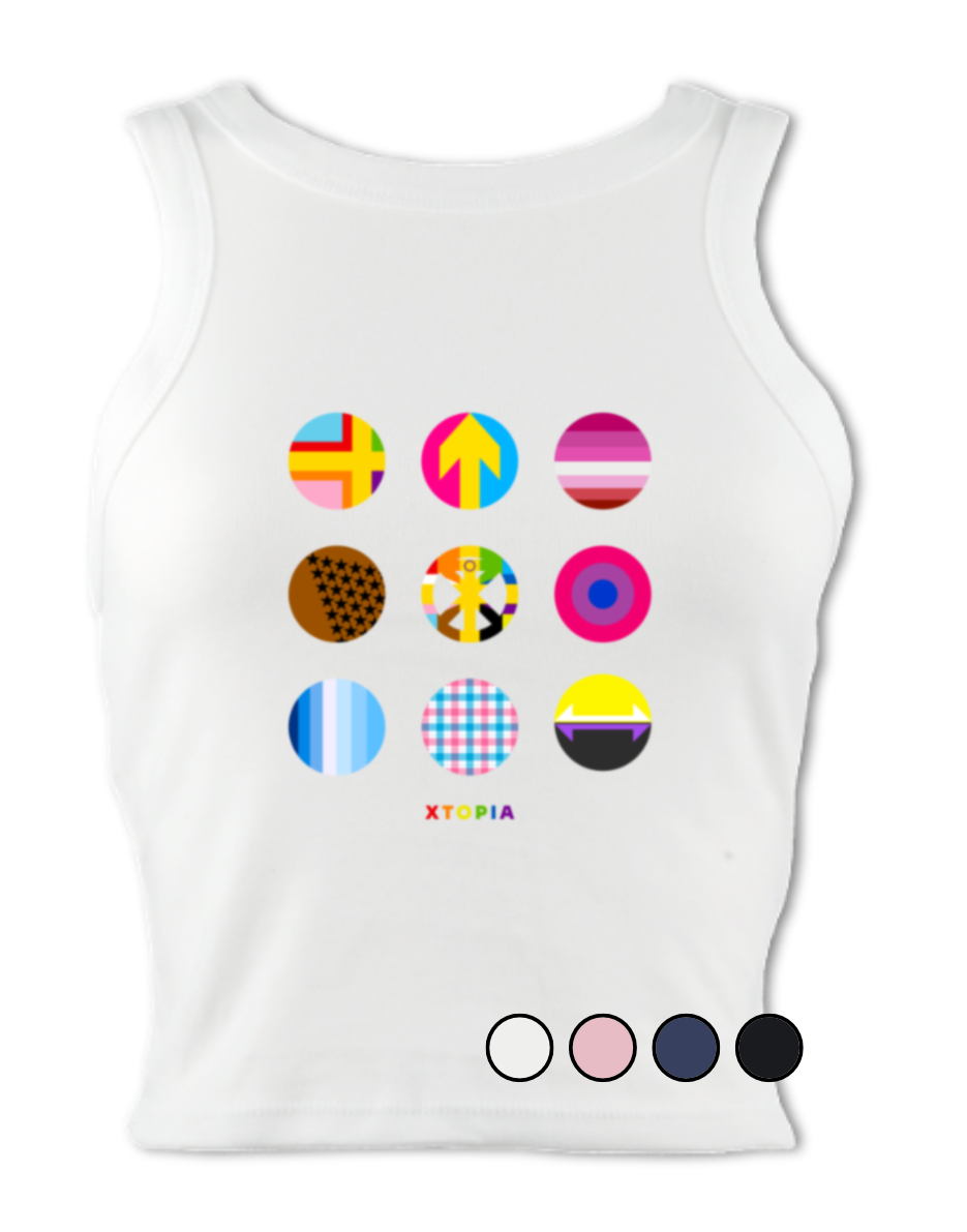Pride Retro Spots - micro-rib racer tank
