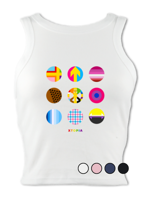 Pride Retro Spots - micro-rib racer tank
